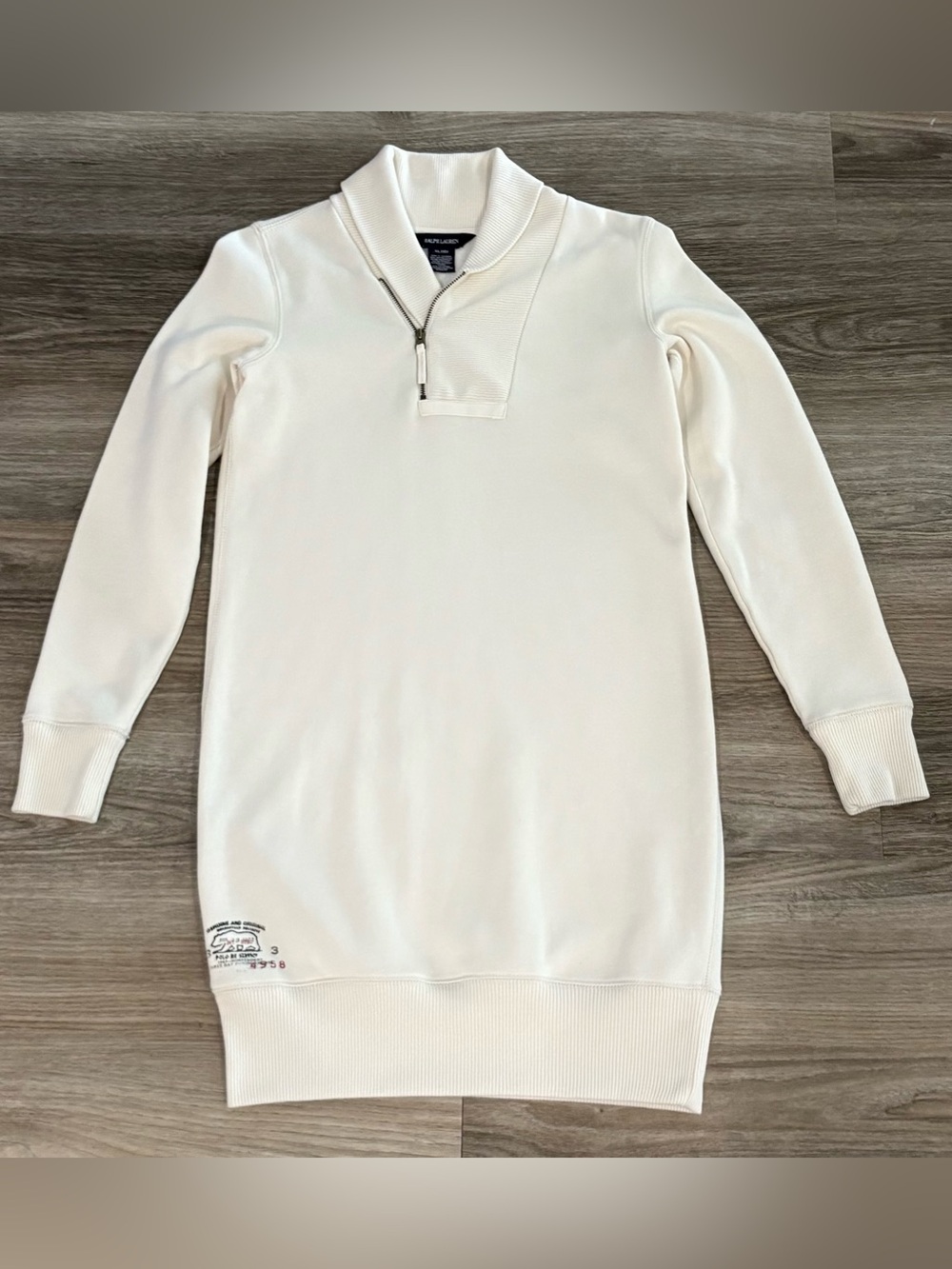 Ralph Lauren Off-White Shawl Collar Sweater Dress size xl 16